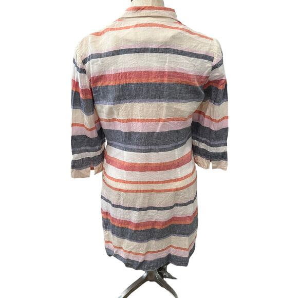 Brooks Brothers Striped linen shirt dress 4 - Picture 4 of 5
